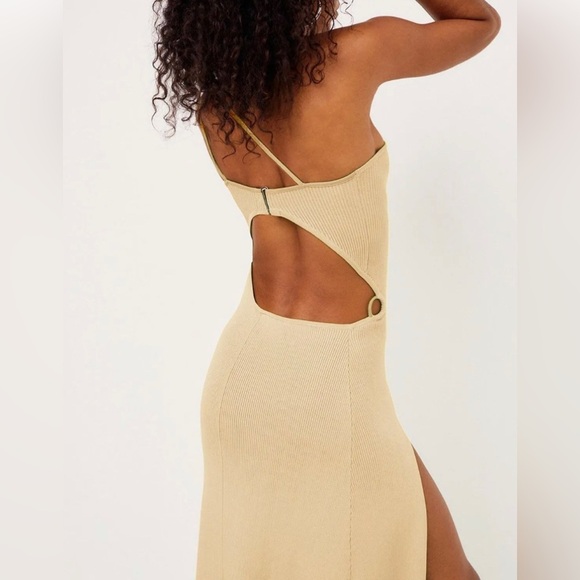 NWT For Love & Lemons||Keisha Maxi Dress in Tan, Size Large - Picture 3 of 13